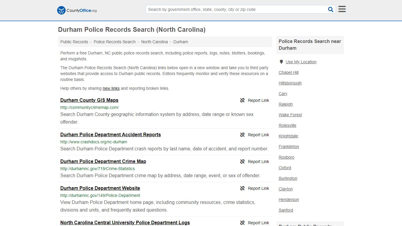 Police Records Search - Durham, NC (Accidents & Arrest Records)